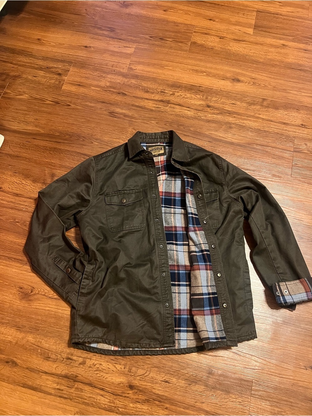 North River Coated Shacket dark gray Long-Sleeve shirt jacket size L - Picture 4 of 14
